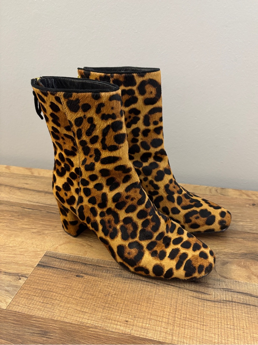 J. Crew Leopard Willa Calf Hair Leopard Print Booties Women’s